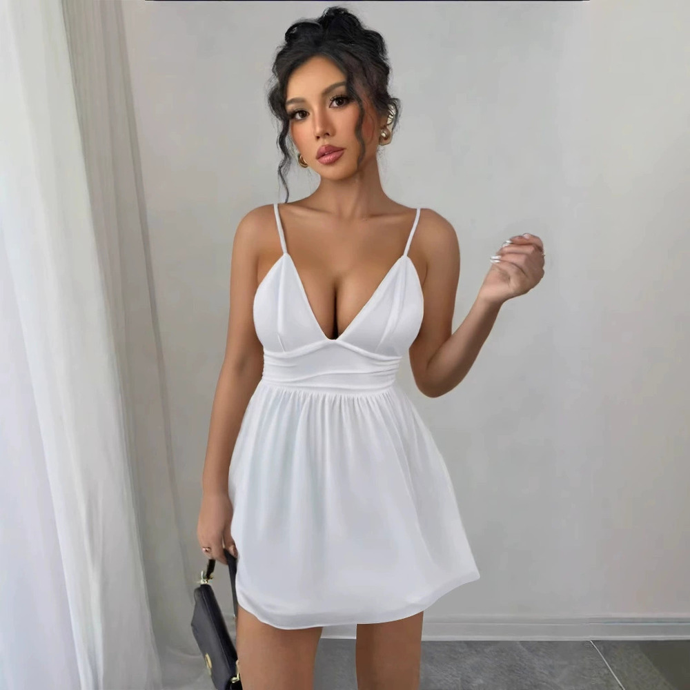 Zara Spring Deep Lace Up Strappy Backless Mini Dress